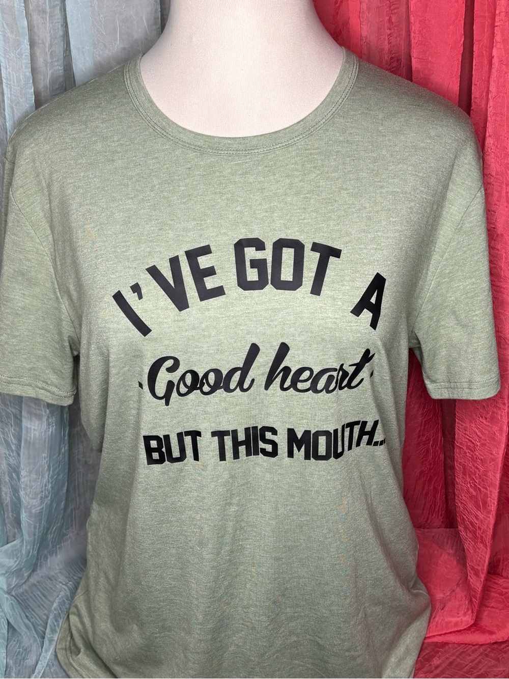 Graphic Sage green tee